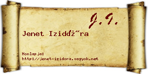 Jenet Izidóra névjegykártya